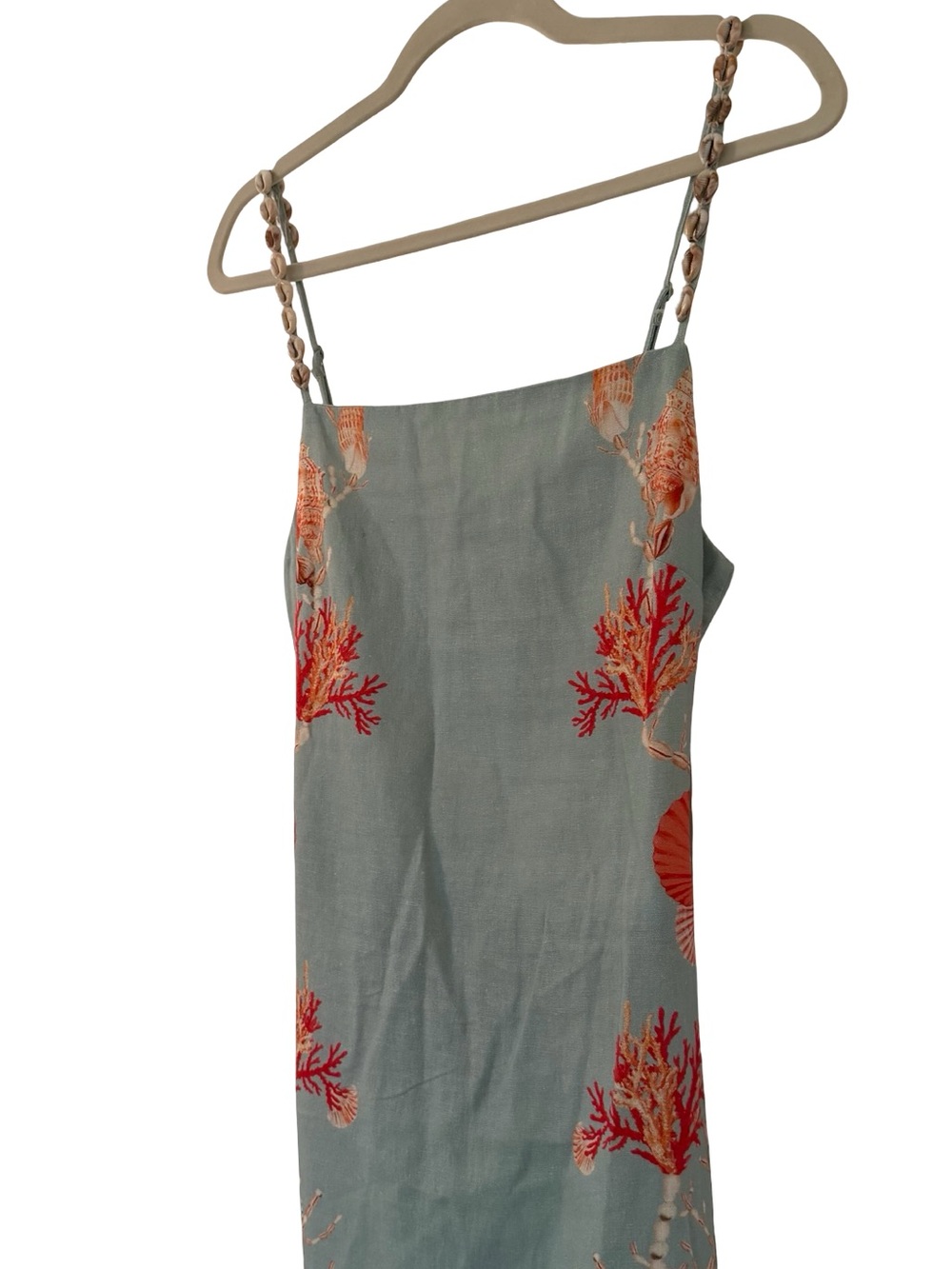 Caroline Constas Coral Shell Print Linen Maxi Dress NWT - Picture 6 of 10